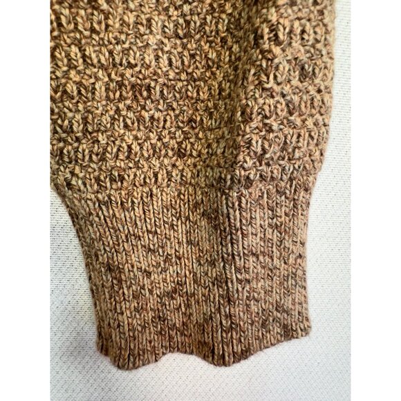 Chaps Mens Button Collar Sweater S Brown Elbow Patch 100% Cotton - Picture 8 of 13
